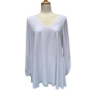 Show Me Your Mumu Shirt Sz M Tunic Donna Michelle White Sheer Minimalist Boho